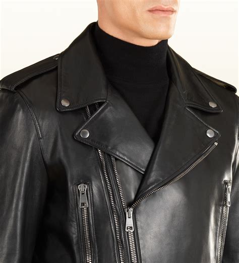 buy gucci leather jacket|gucci leather jacket men's.